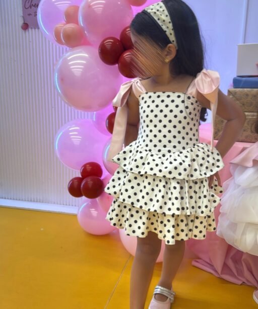 POLKA WITH RIBBON DRESS